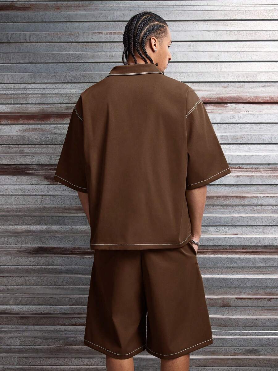 CONJUNTO STREETWEAR OVERSIZED MASCULINO CARAMELO STYNVO CARGO CLUB