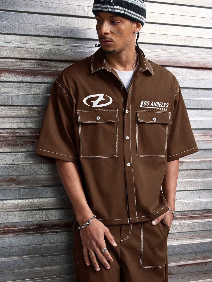 CONJUNTO STREETWEAR OVERSIZED MASCULINO CARAMELO STYNVO CARGO CLUB