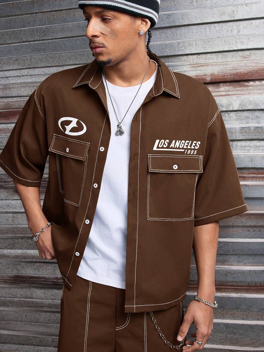 CONJUNTO STREETWEAR OVERSIZED MASCULINO CARAMELO STYNVO CARGO CLUB