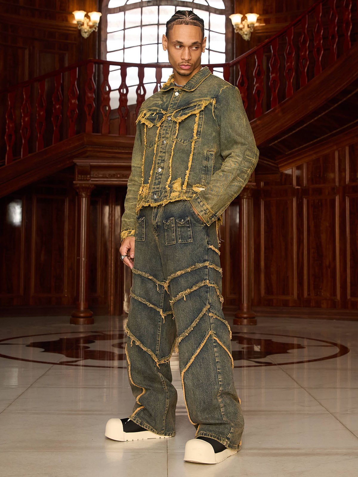 JAQUETA RAW EDGE DENIM