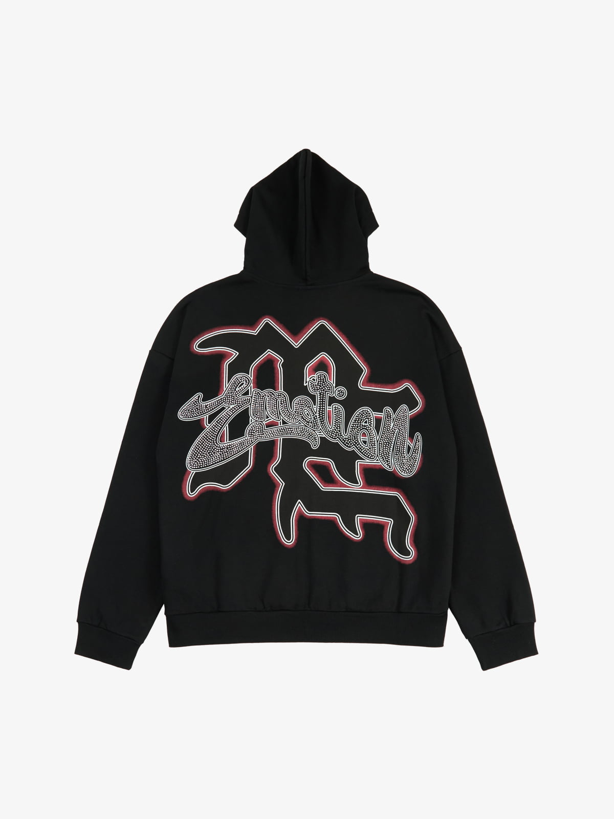 Moletom Retro Hip-Hop Cupid Rhinestone Zip Up