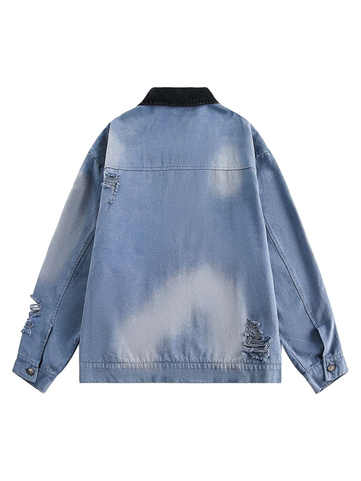 JAQUETA DENIM RIPPED WASHED