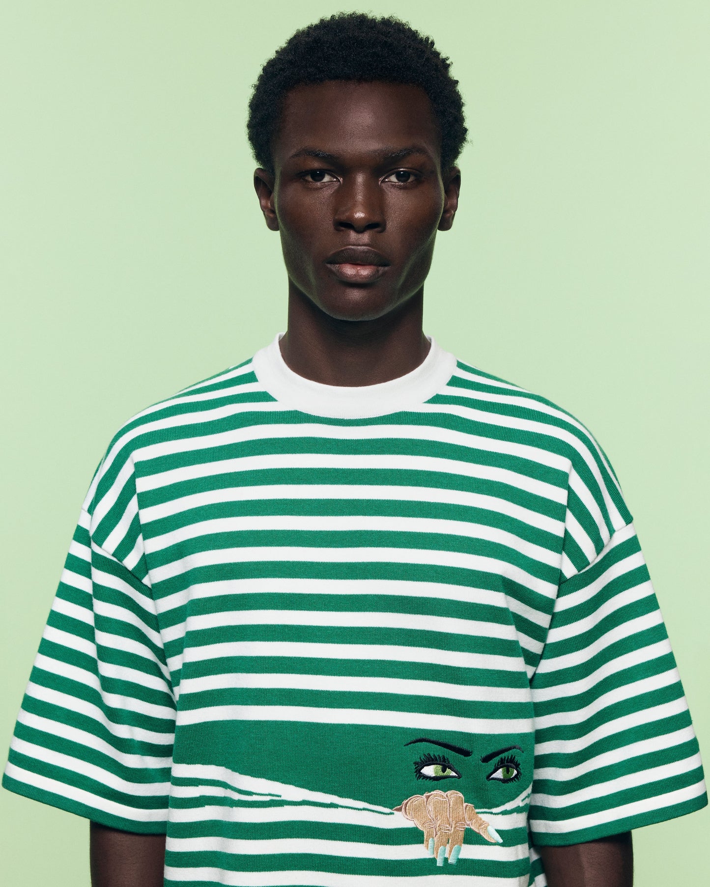 T-SHIRT PEEPING KNIT DARK GREEN