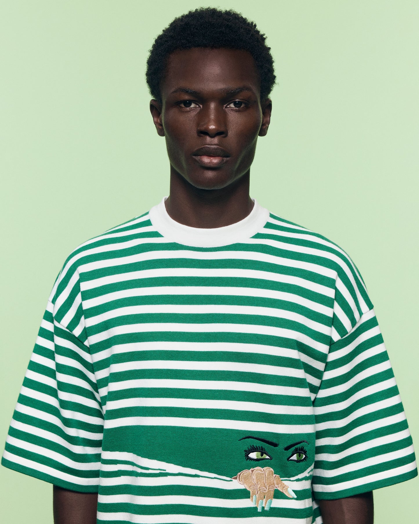 T-SHIRT PEEPING KNIT GREEN