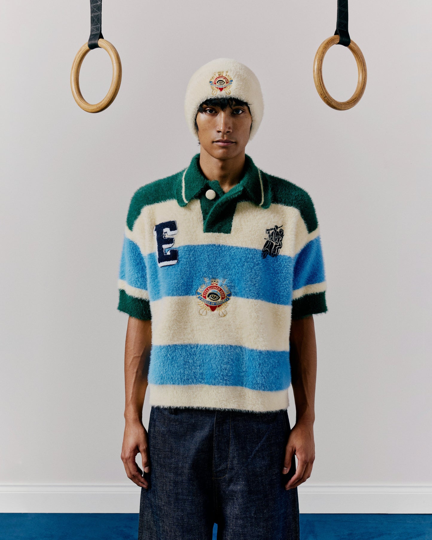 POLO SHAGGY KNIT STRIPED
