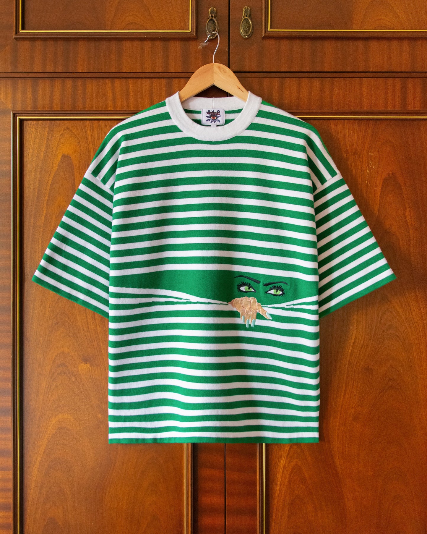 T-SHIRT PEEPING KNIT DARK GREEN