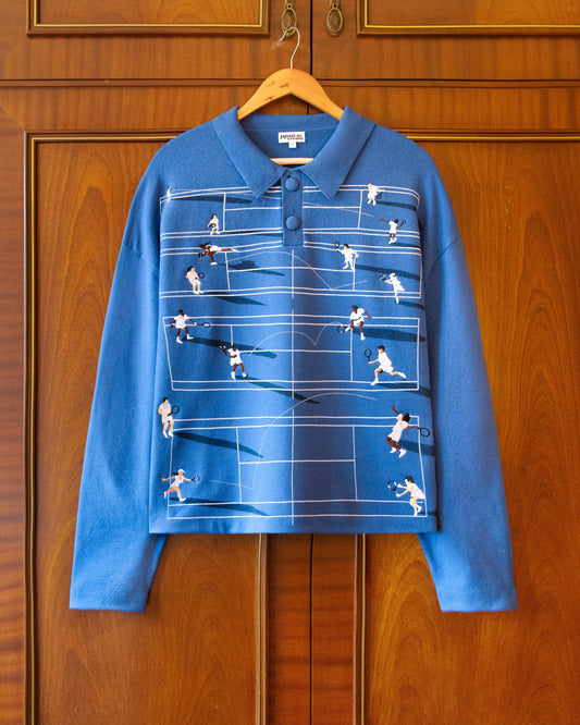 SUÉTER TENNIS FINE KNIT - ASPHALT