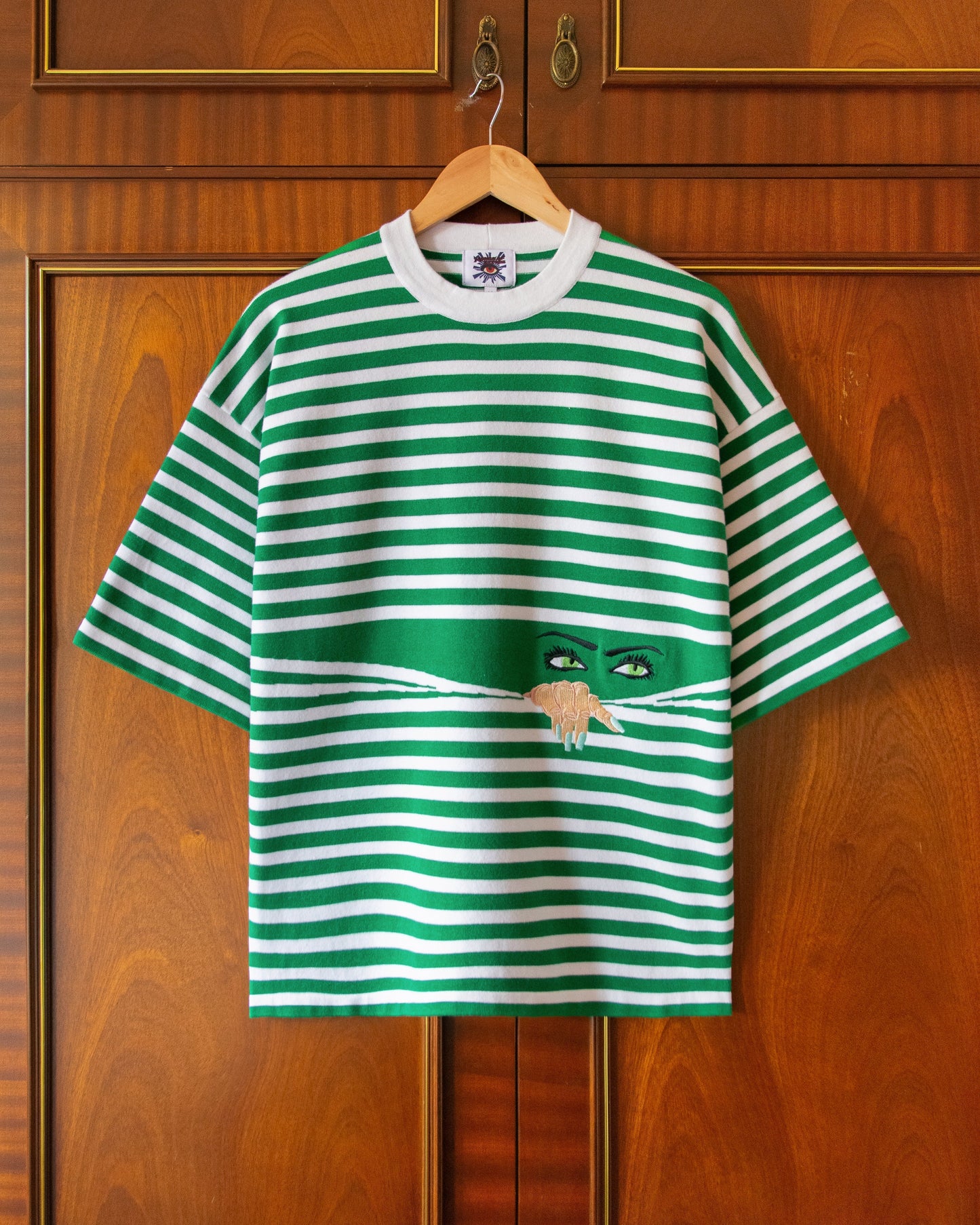 T-SHIRT PEEPING KNIT DARK GREEN