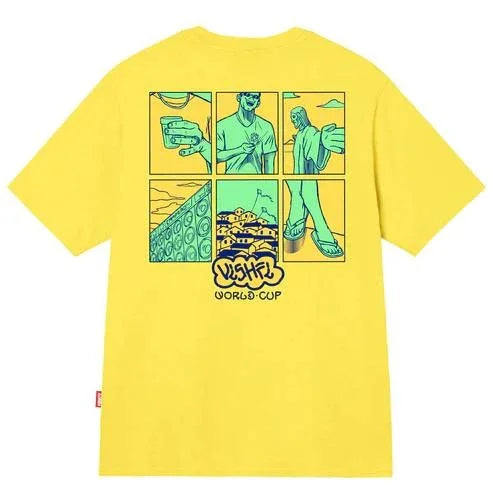 CAMISETA RETRATOS AMARELA "WORLD CUP 2022"