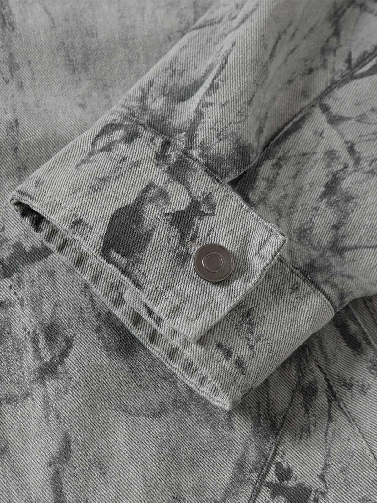 Jaqueta Tie-Dye Denim Bomber