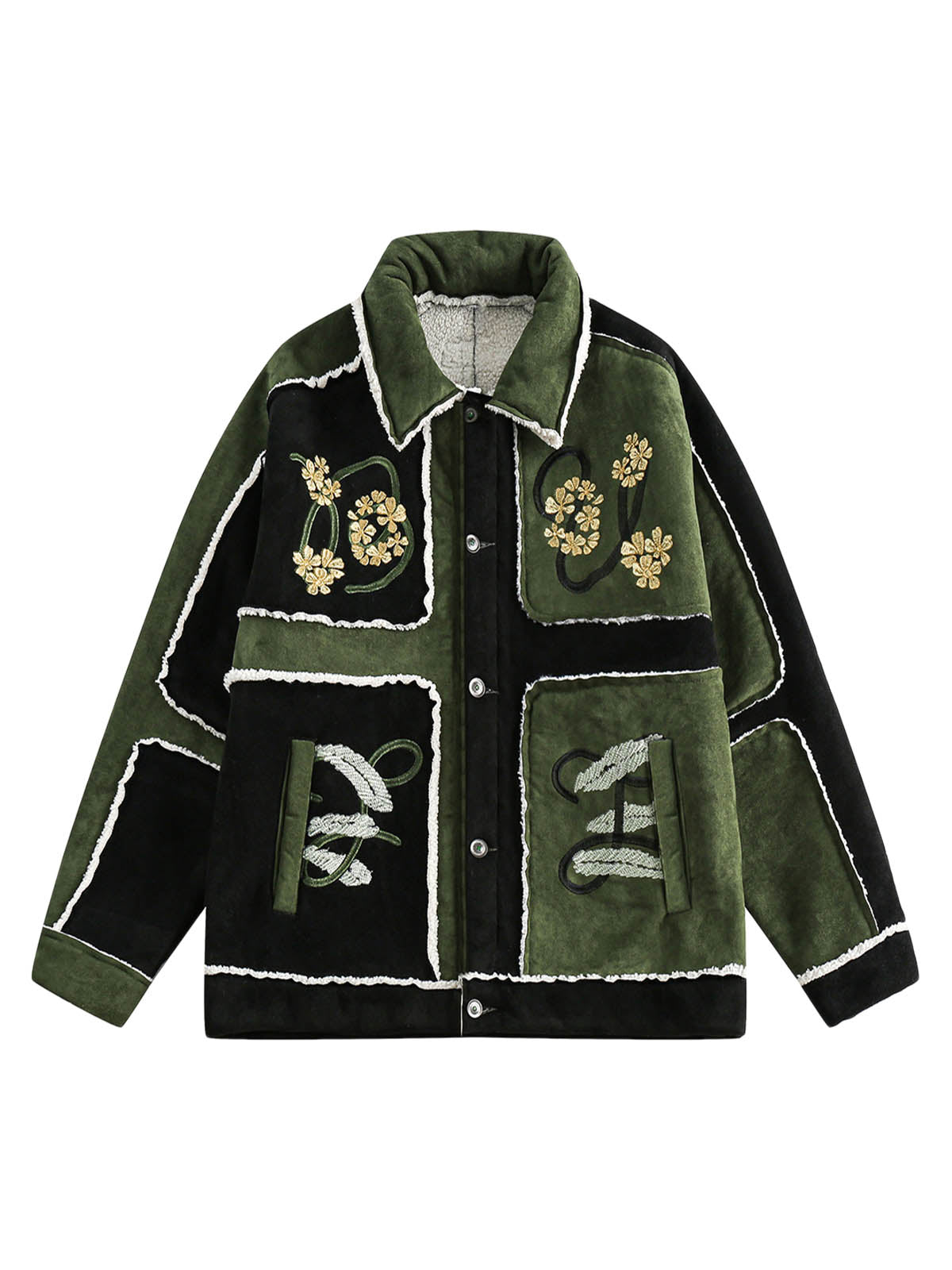 Jaqueta Floral Suede Fleece