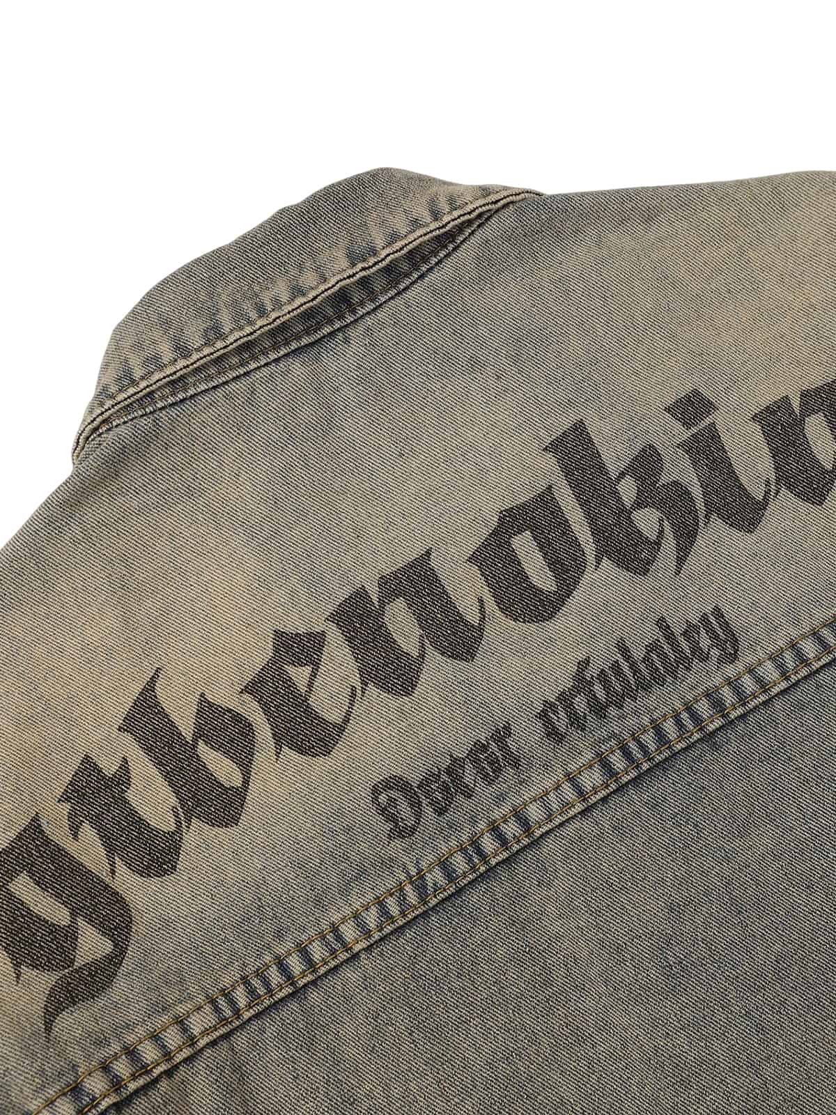 JAQUETA DENIM WASHED LETTERS