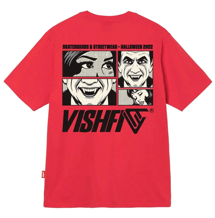 CAMISETA DRACULA COMIC VERMELHA "HALLOWEEN"