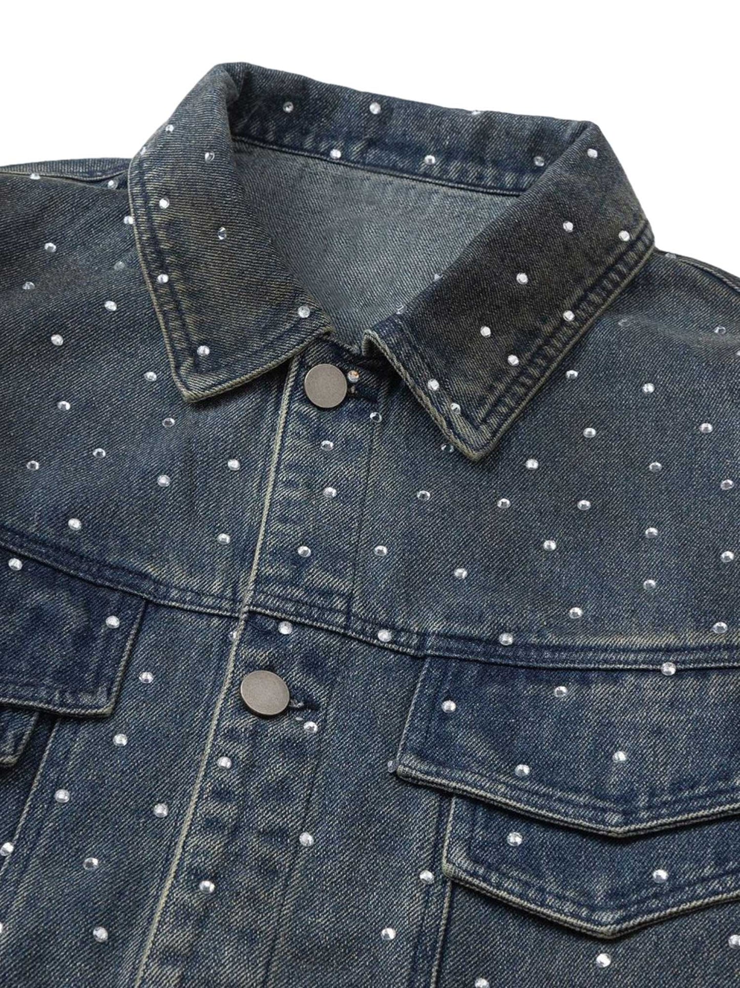 Jaqueta  Beaded Washed Denim