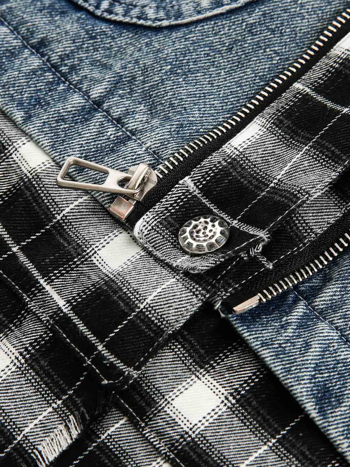 JAQUETA DISTRESSED PATCHWORK DENIM
