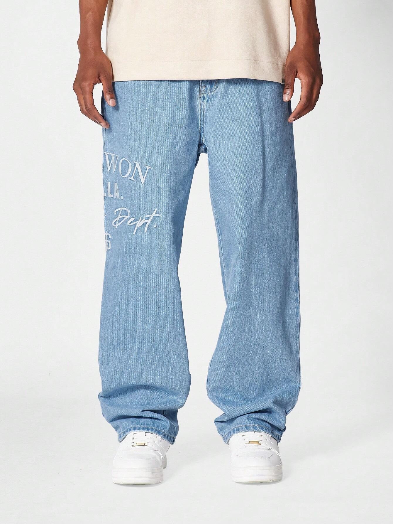 Calça SUMWON Denim reta com bordado