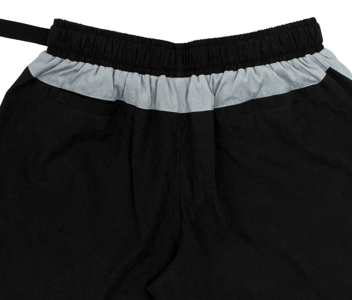 Angled Nylon Shorts In Black