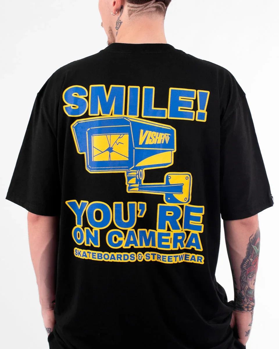 T-SHIRT SMILE! YOU'RE ON CAMERA BLACK
