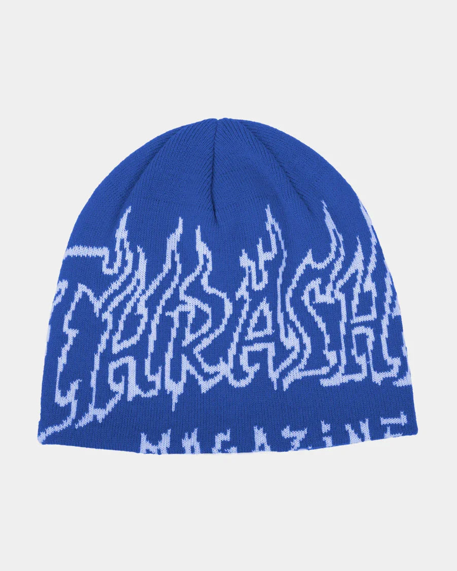 BEANIE OUTLINED FLAME - AZUL