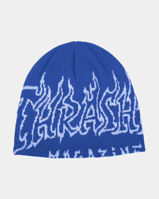 BEANIE OUTLINED FLAME - AZUL