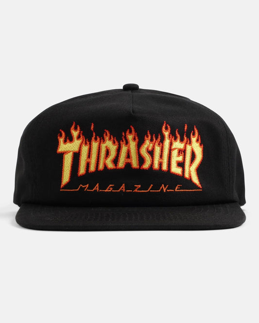 CAP FLAME EMBROIDERED BLACK