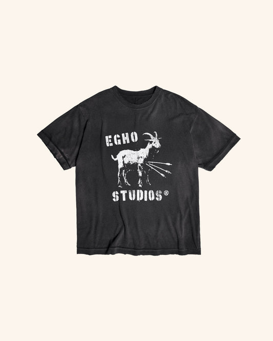 TEE GAZE GOAT - BLACK DESVANECIDO