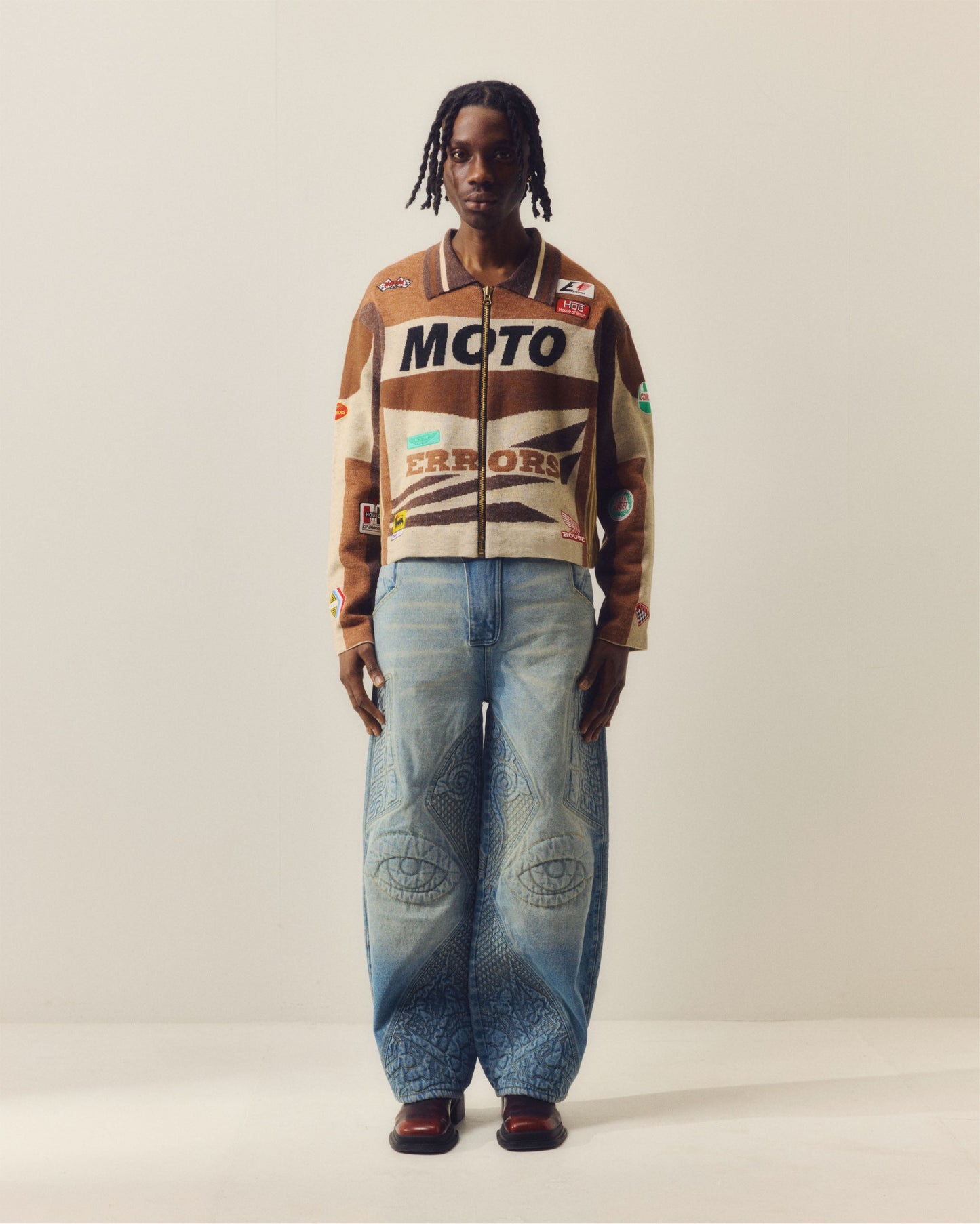 JAQUETA MOTO KNITTED BROWN