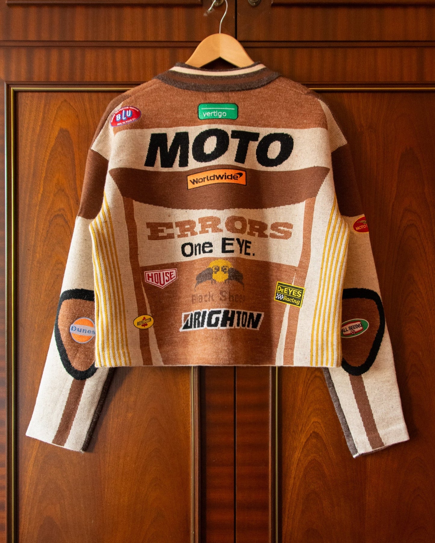 JAQUETA MOTO KNITTED BROWN