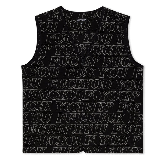 VEST QUILTED F**KIN BLACK