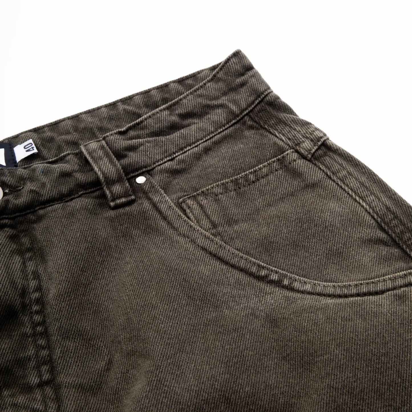 Jeans Pants Logo Line Desert Green