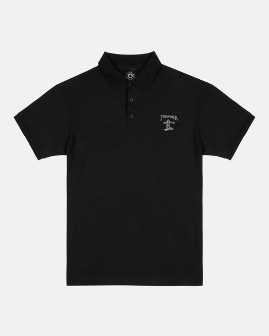POLO LITTLE GONZ EMBROIDERED - BLACK