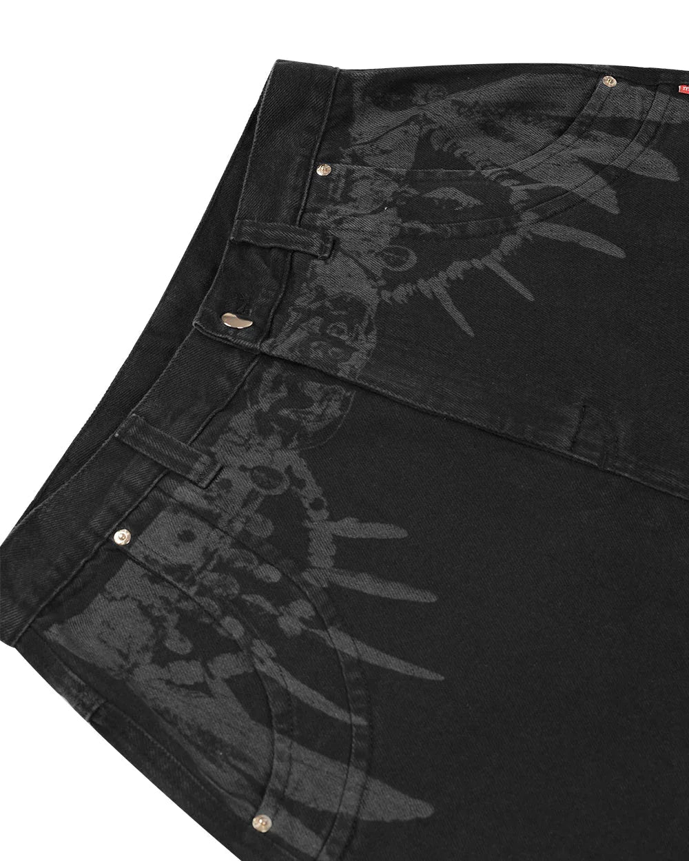 BERMUDA CURVED TRIBAL DENIM