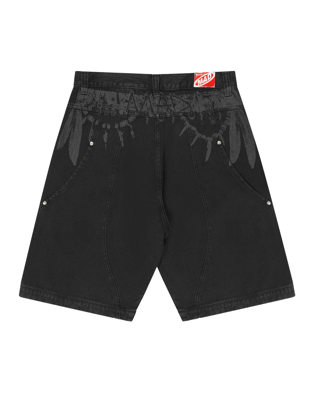 BERMUDA CURVED TRIBAL DENIM