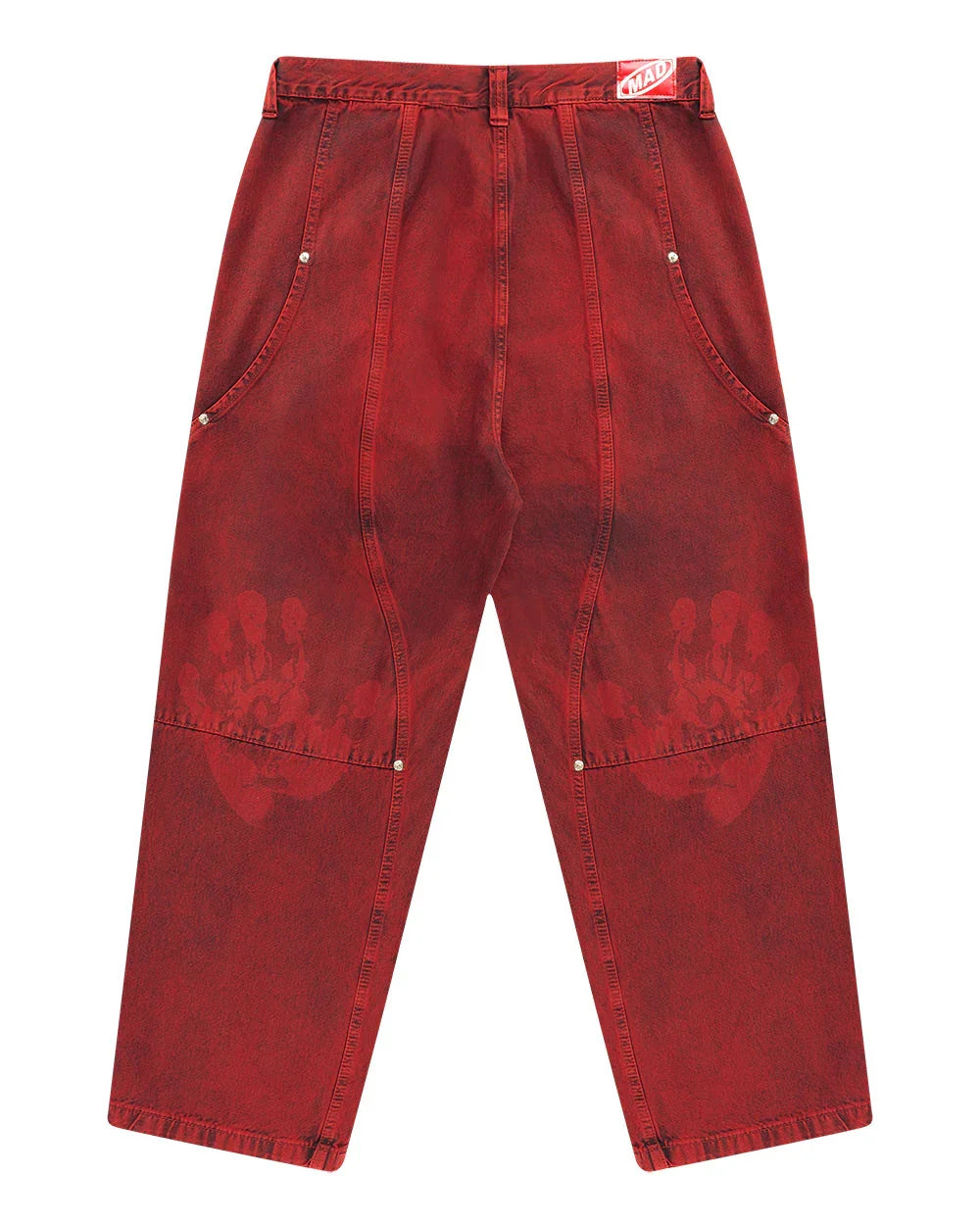 CALÇA JEANS CURVALÍNEA DOUBLE HAND VERMELHA