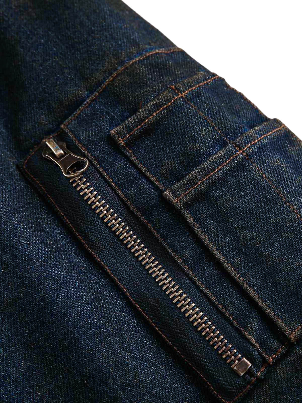 JAQUETA FUR HOODED WASHED DENIM