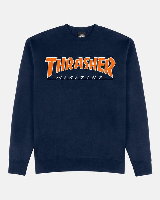 CREWNECK OUTLINED NAVY/ORANGE