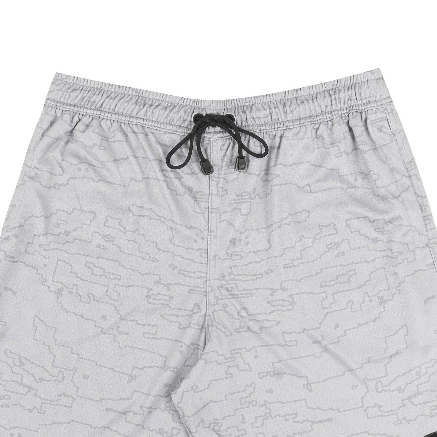 Outline Map Mesh Shorts in Grey