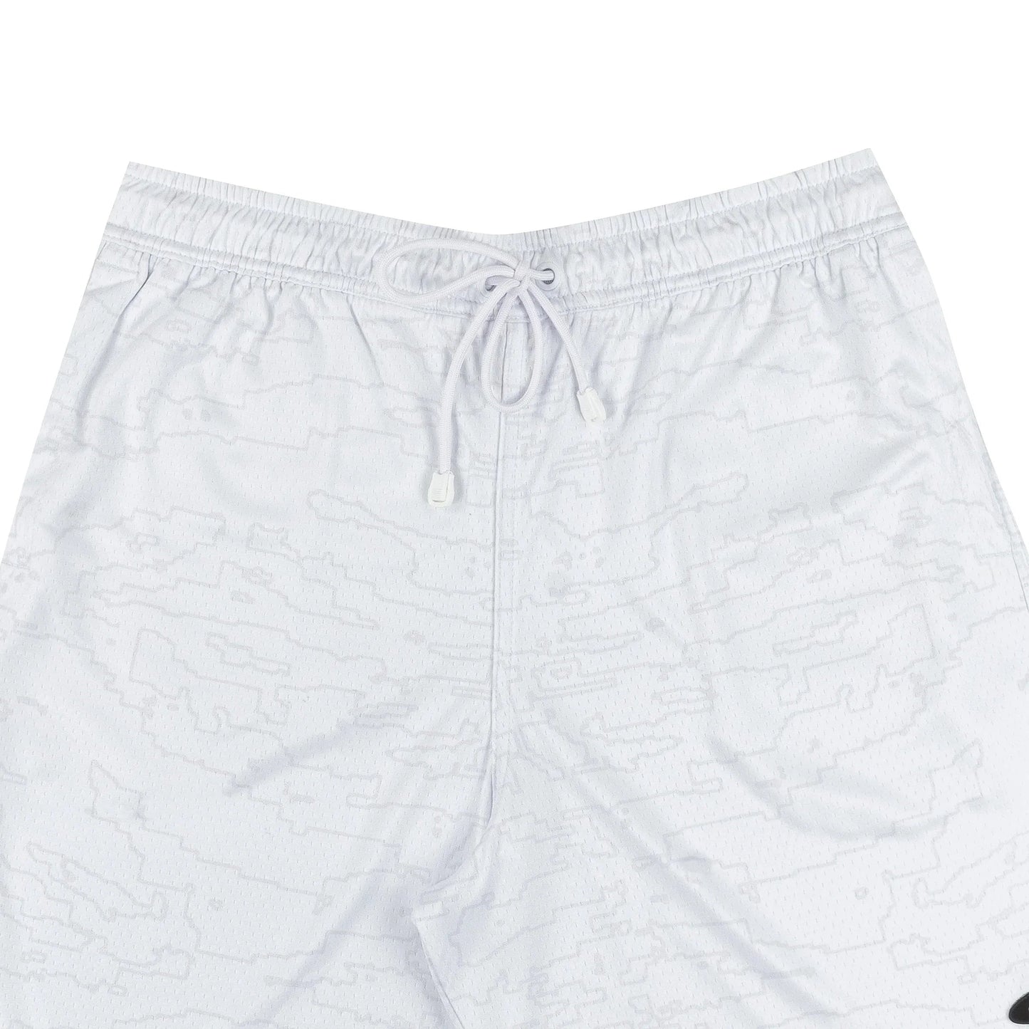 Outline Map Mesh Shorts in White