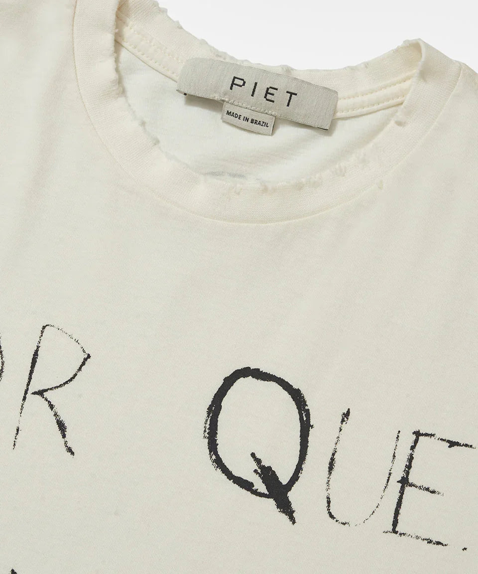 Por que sempre eu? Raw Edge T-shirt Bone White