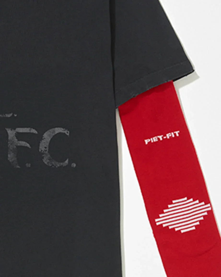T-SHIRT PIET F.C. KNIT SLEEVE BLACK