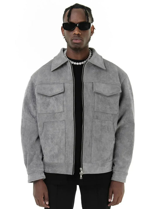 Jaqueta Vintage High Suede Casual