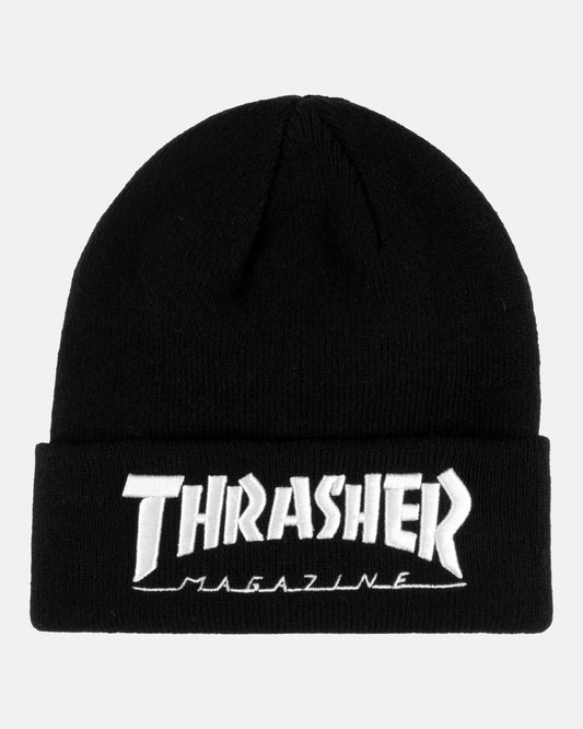 BEANIE THRASHER EMBROIDERED - BLACK