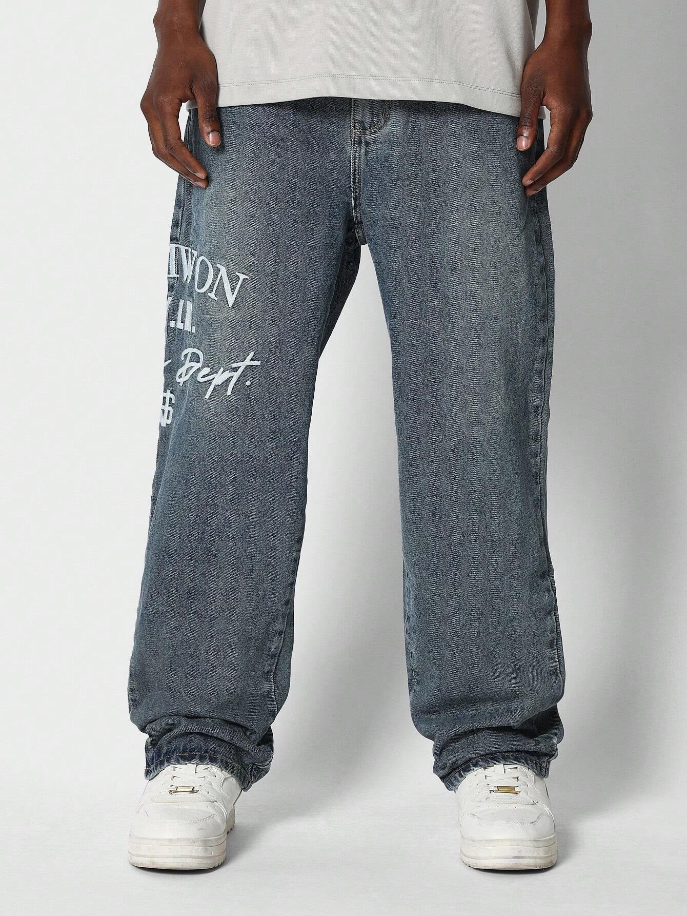 Calça SUMWON Denim reta com bordado