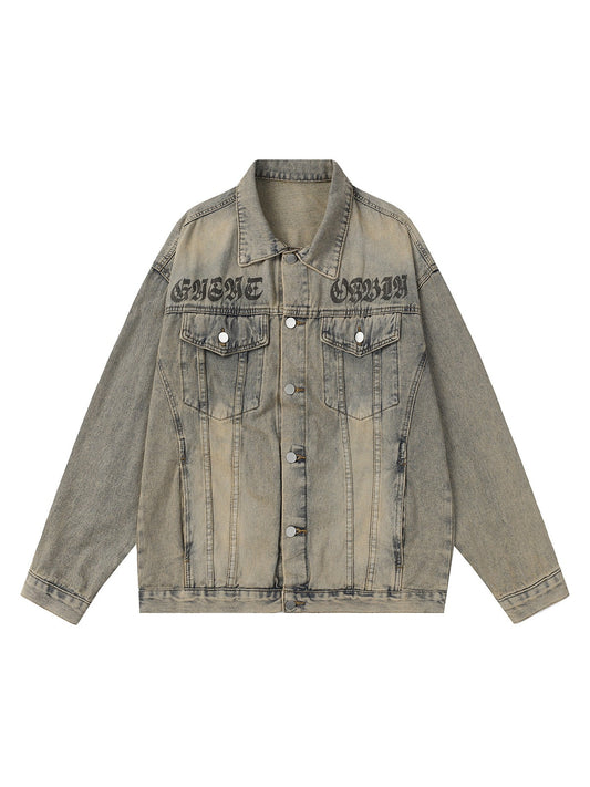 JAQUETA DENIM WASHED LETTERS