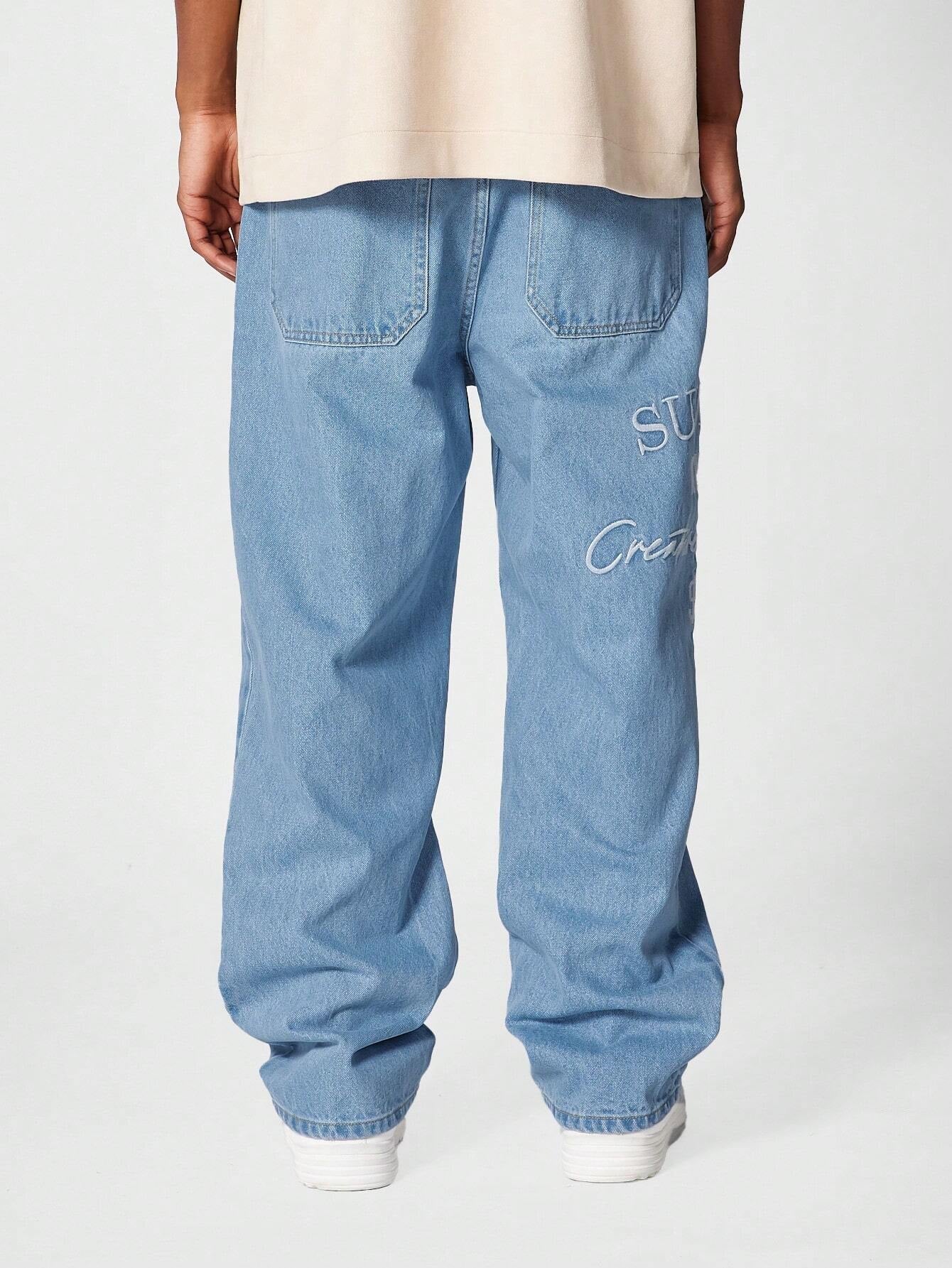 Calça SUMWON Denim reta com bordado