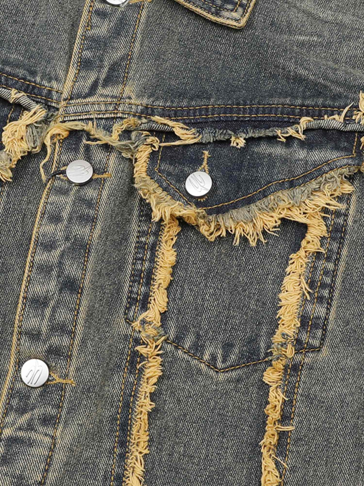 Jaqueta Raw Edge Distressed