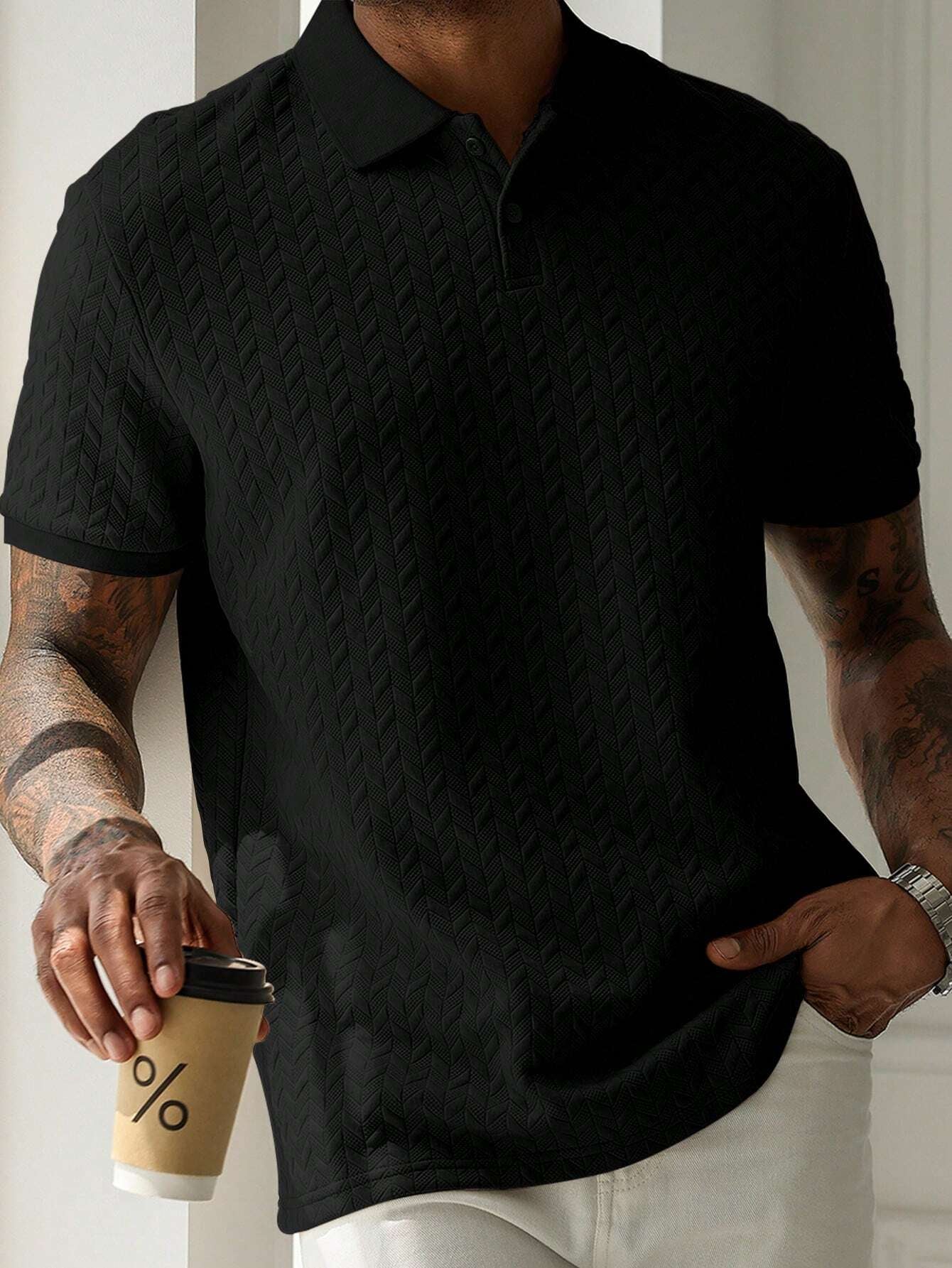 Camisa Polo CasualCool de Manga Curta Texturizada