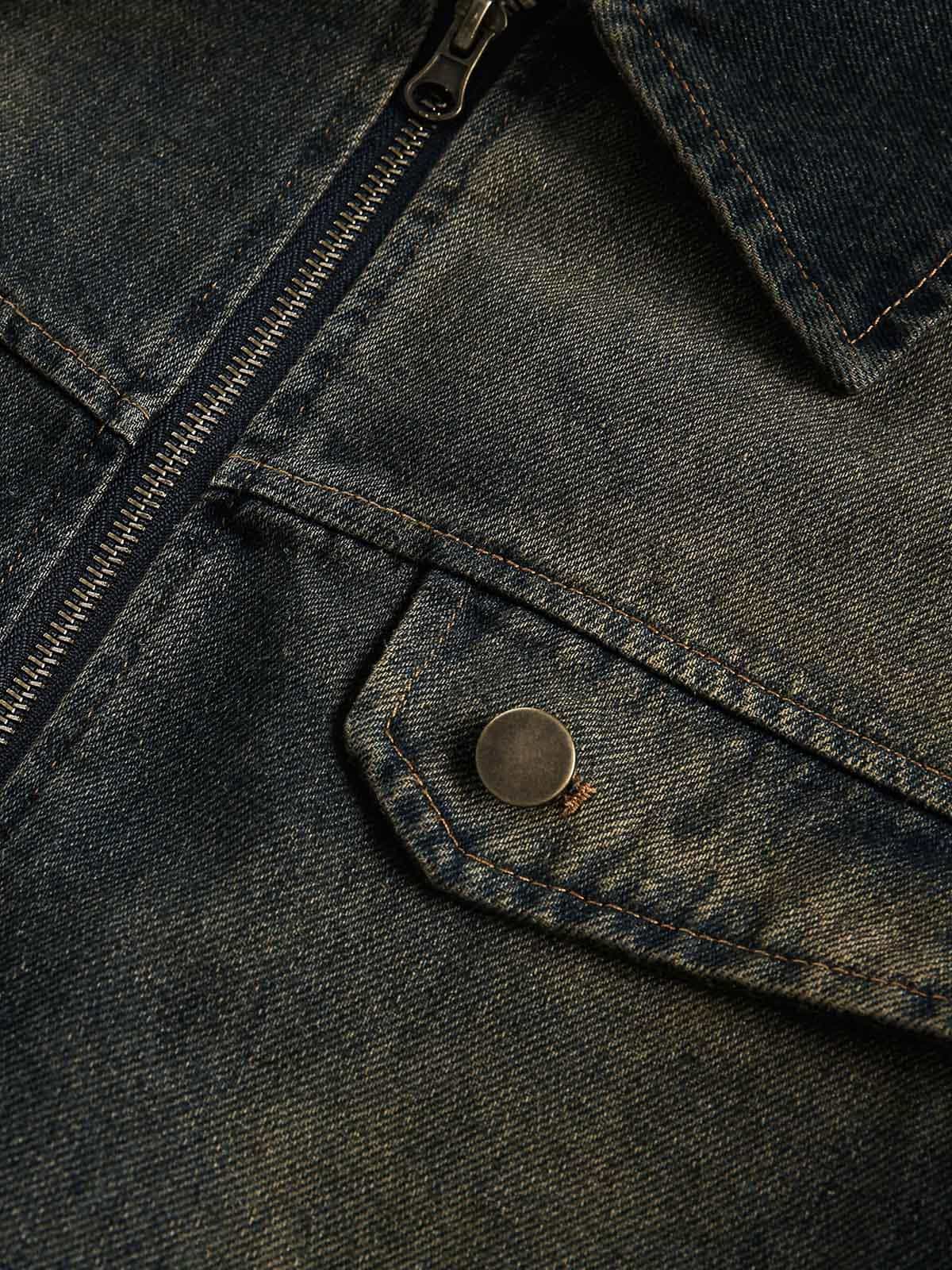 JAQUETA DISTRESSED MULTI-POCKET DENIM