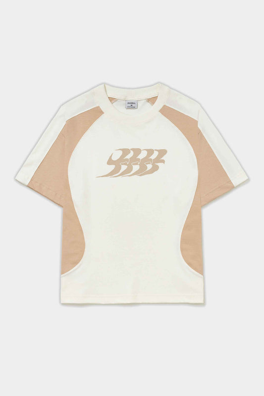 Camiseta Barra Crew B Garça Recortada (Off White)