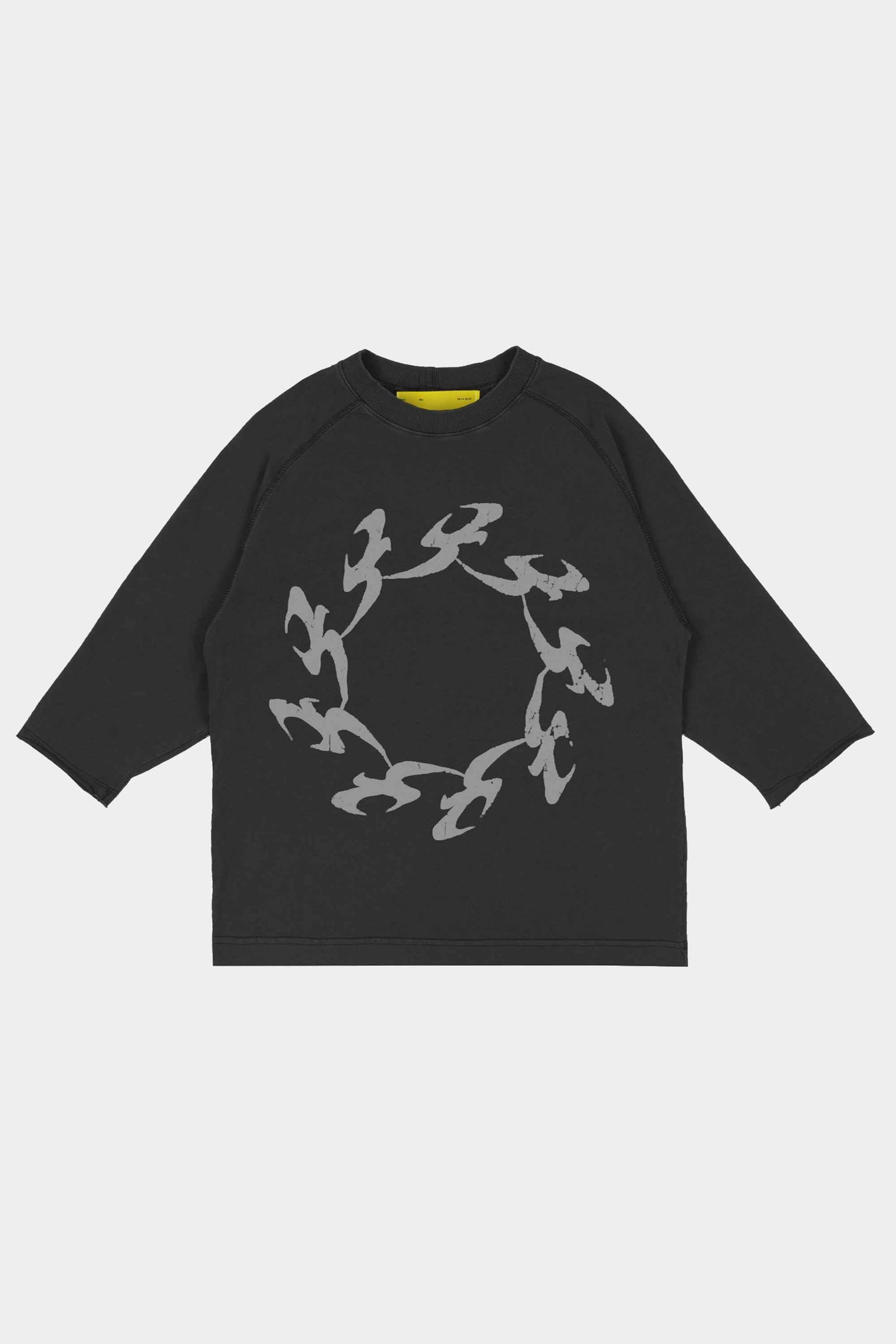 Camiseta Barra Crew Raglan 3/4 Estonada (Black)